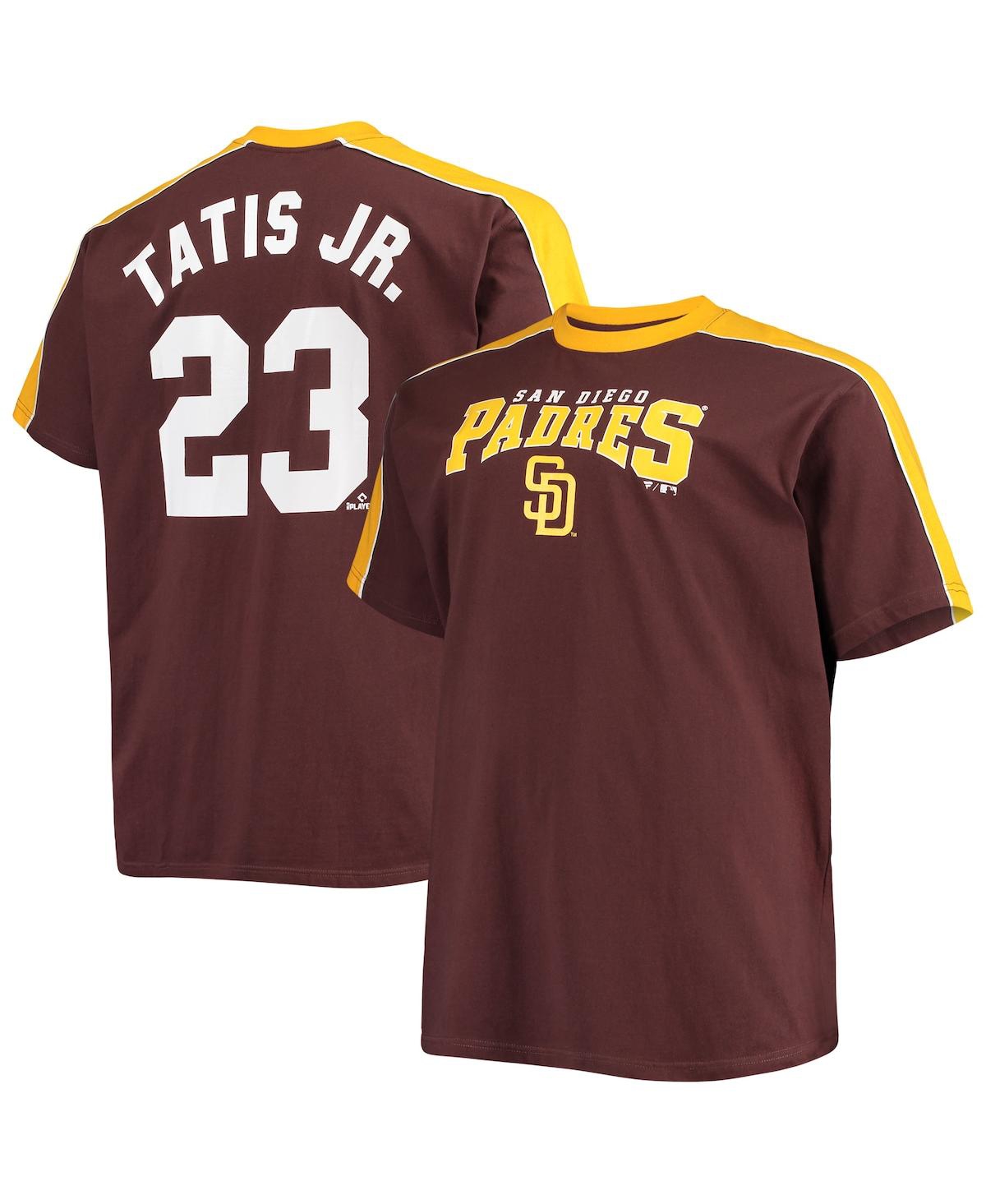 Men's Fernando Tatis Jr. Brown and Gold San Diego Padres Big and Tall Fashion Piping Player T-shirt - Brown, Gold