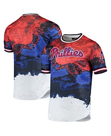 Men's Red and Royal Philadelphia Phillies Red White and Blue Dip Dye T-shirt