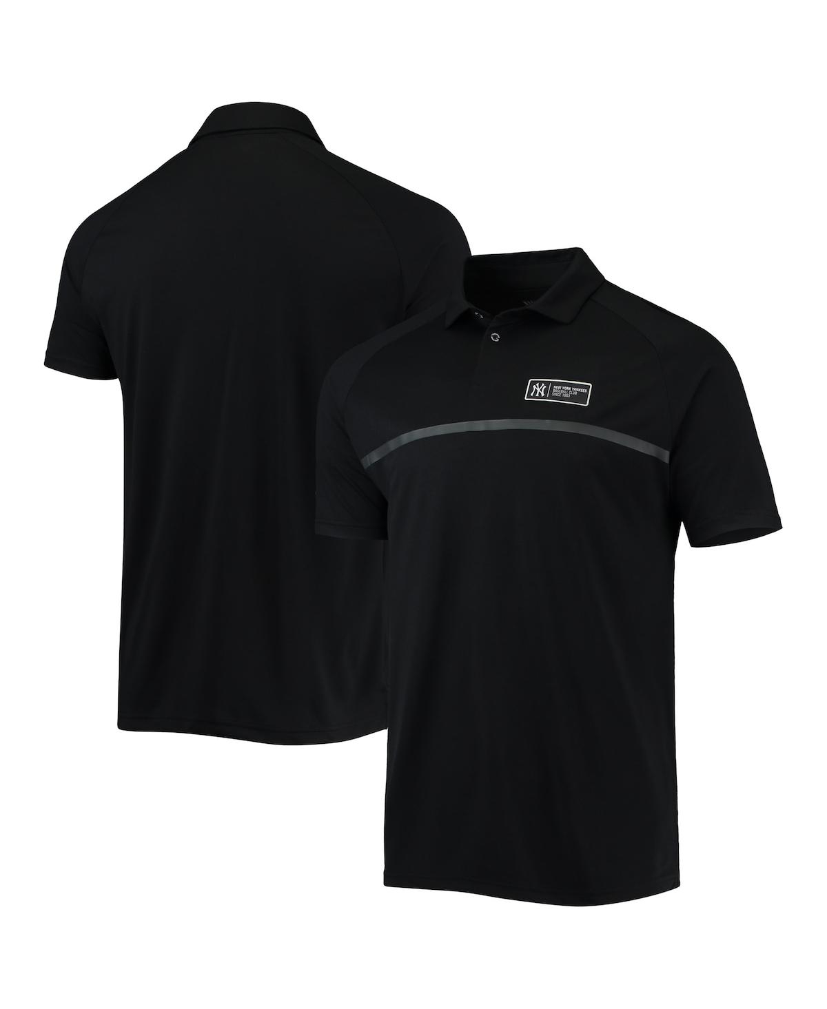 Men's Levelwear Black New York Yankees Sector Raglan Polo Shirt - Black