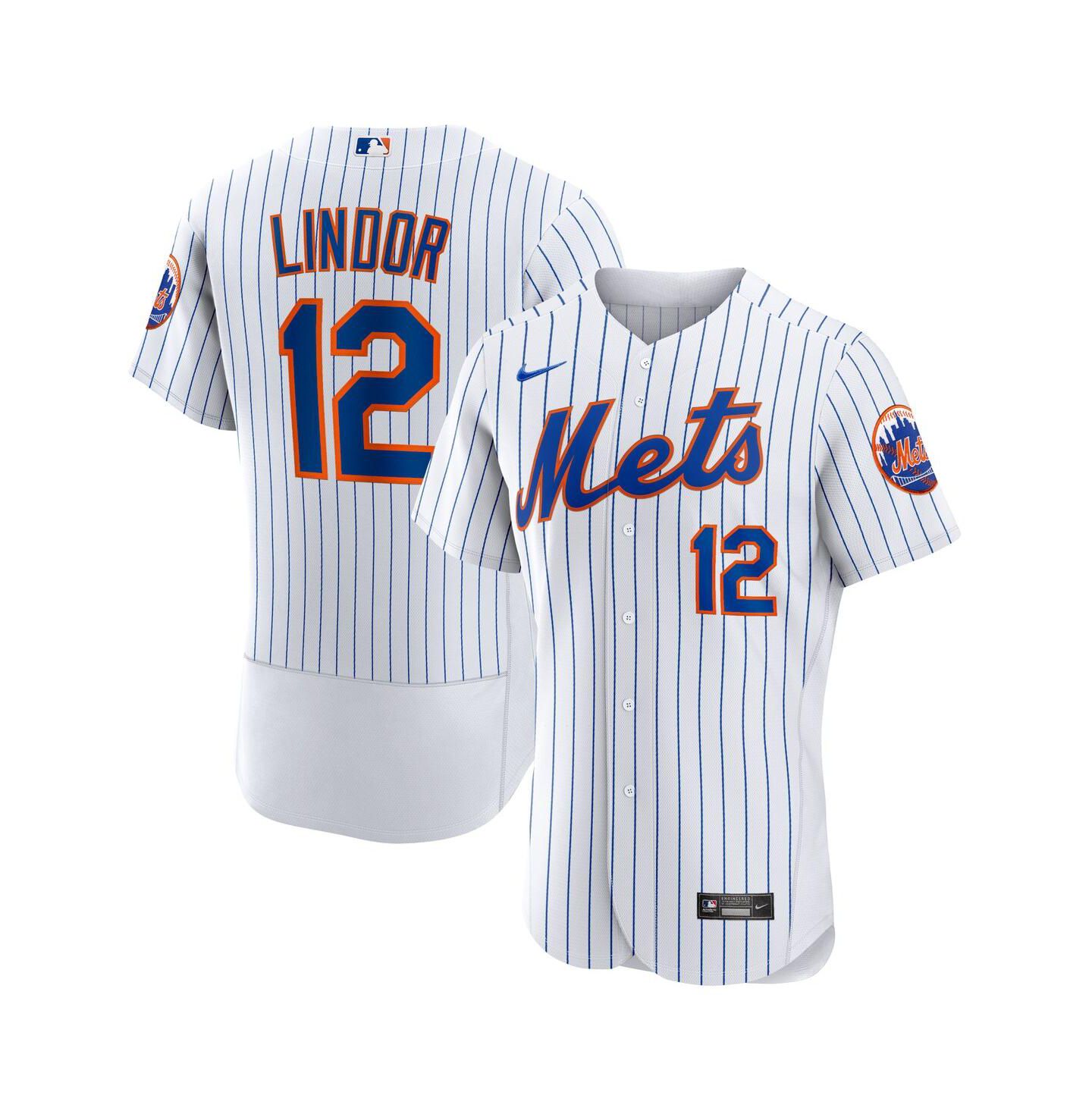 Мужской топ Nike Francisco Lindor White New York Mets Home Authentic Player Jersey — фото 1