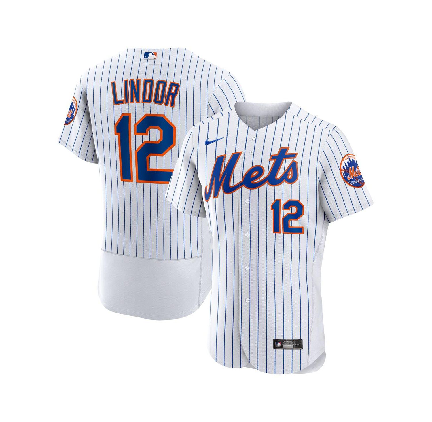 Men's Francisco Lindor White New York Mets Home Authentic Player Jersey
