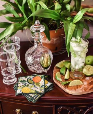 Citrus Print Cocktail Napkins, Set of 4