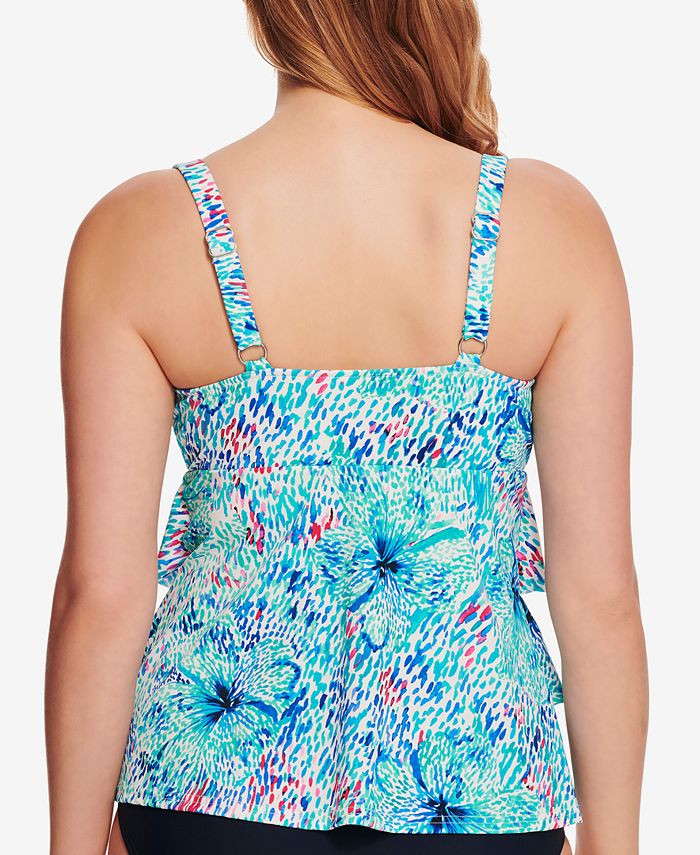 Swim Solutions Printed Mastectomy Tankini Top, Created for Macy's