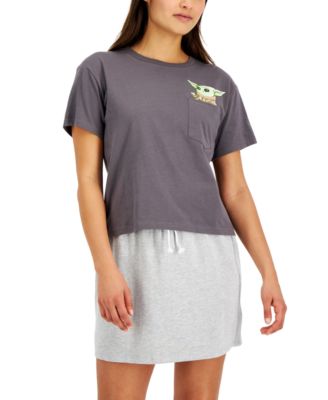 Disney - Juniors' Baby Yoda Pocket T-Shirt