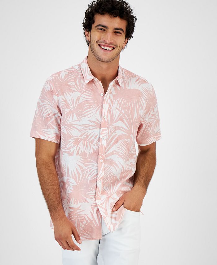 INC International Concepts Men's PalmPrint Camp Shirt, Created for