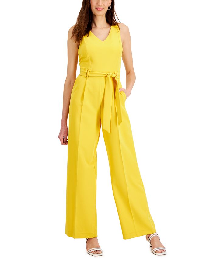 Tahari ASL Women s Tie Waist Jumpsuit Macy s
