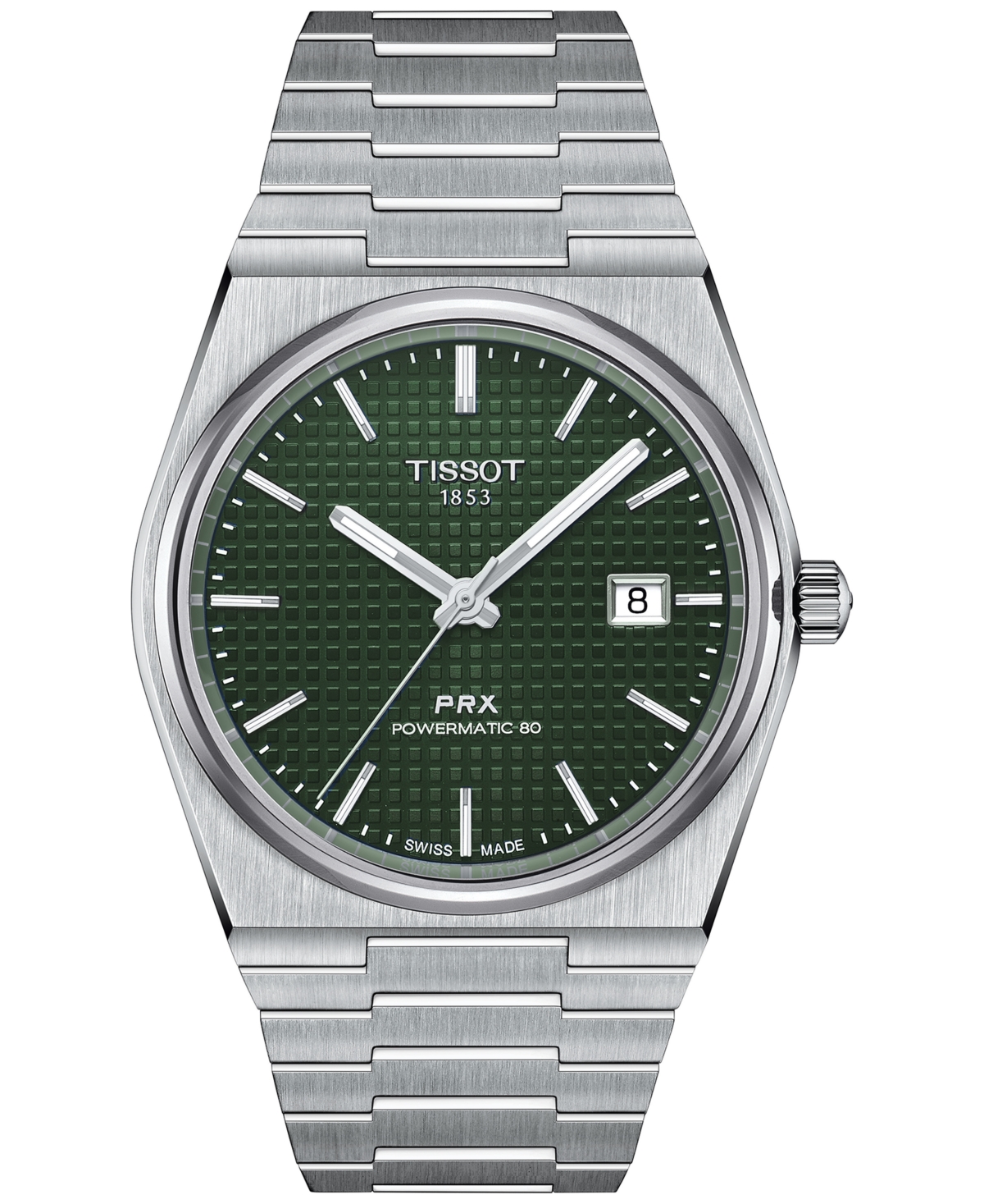Tissot Men's Swiss Automatic Prx Powermatic 80 Stainless Steel Bracelet Watch 40mm In Gray