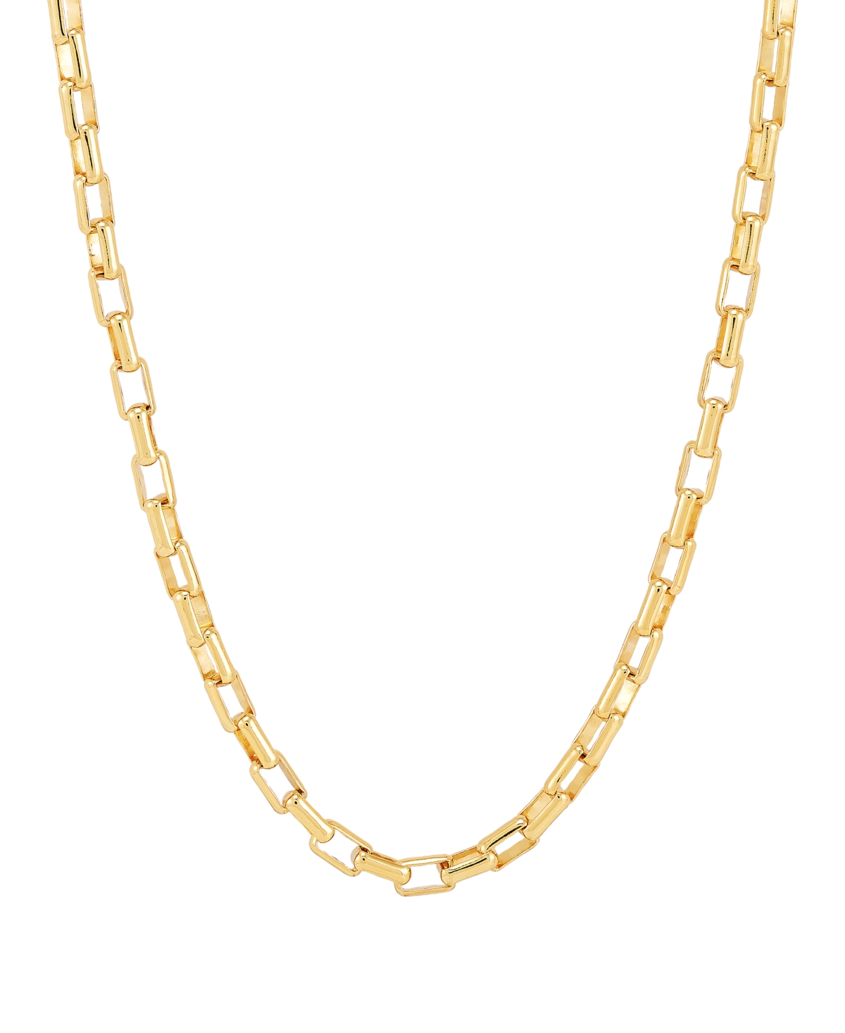 Macy's Oval Box Link Chain 20" Necklace (4mm) In 14k Gold-plated Sterling Silver In Gold Over Silver