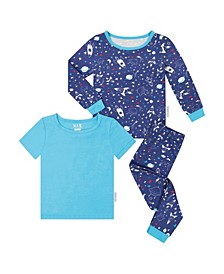 Baby Boys All Over Printed Pajama Pant with T-shirts, 3-Piece Set