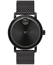 Men's Swiss Bold Evolution Black Ion-Plated Stainless Steel Mesh Bracelet Watch 40mm