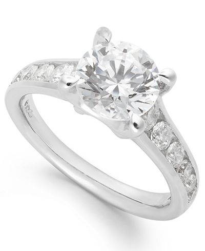 X3 Certified Diamond Engagement Ring in 18k White Gold (1 - 2-1/4 ct. t.w.)