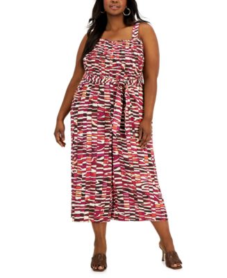 INC International Concepts Plus Size Smocked Jumpsuit, Created for Macy ...