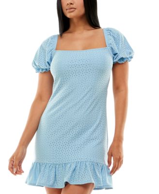 Speechless Juniors' Puff-Sleeve Eyelet 