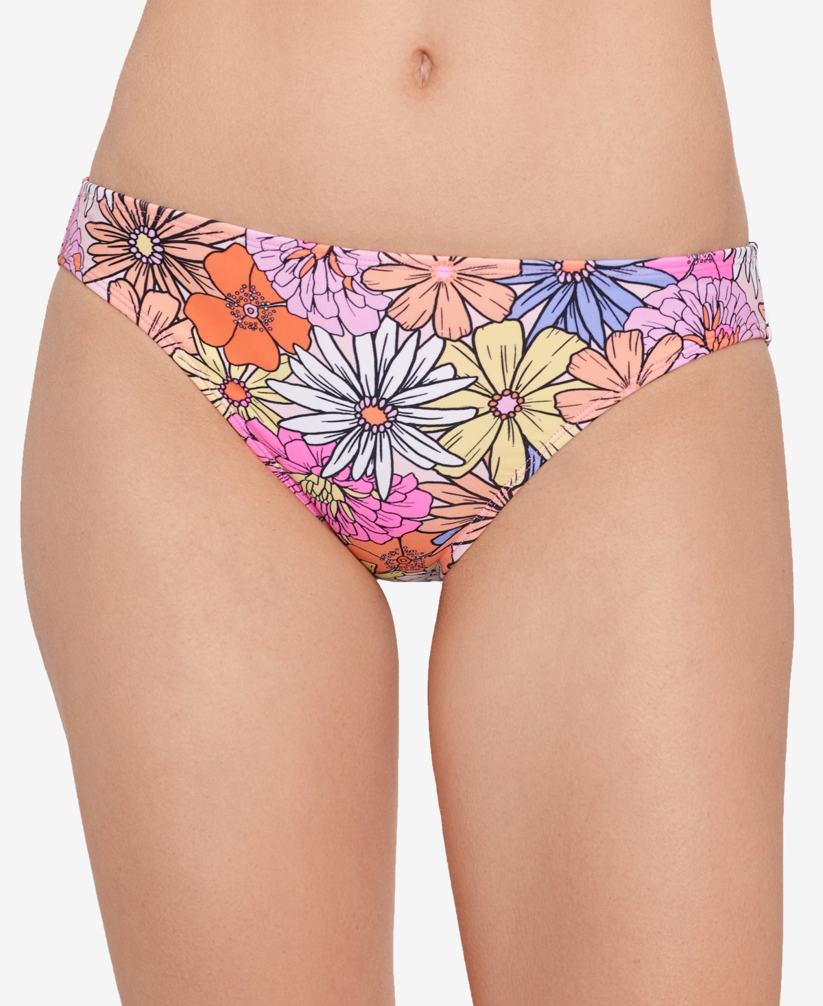 Salt + Cove Women's Groovy Bloom Printed Hipster Bikini Bottoms, Created For Macy's Women's Swimsuit In Multi