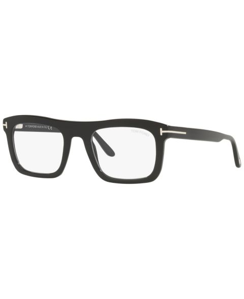 Мужские очки Tom Ford Man Rectangle Plastic FT5757-B Eyeglasses, цвет: Чёрный блестящий