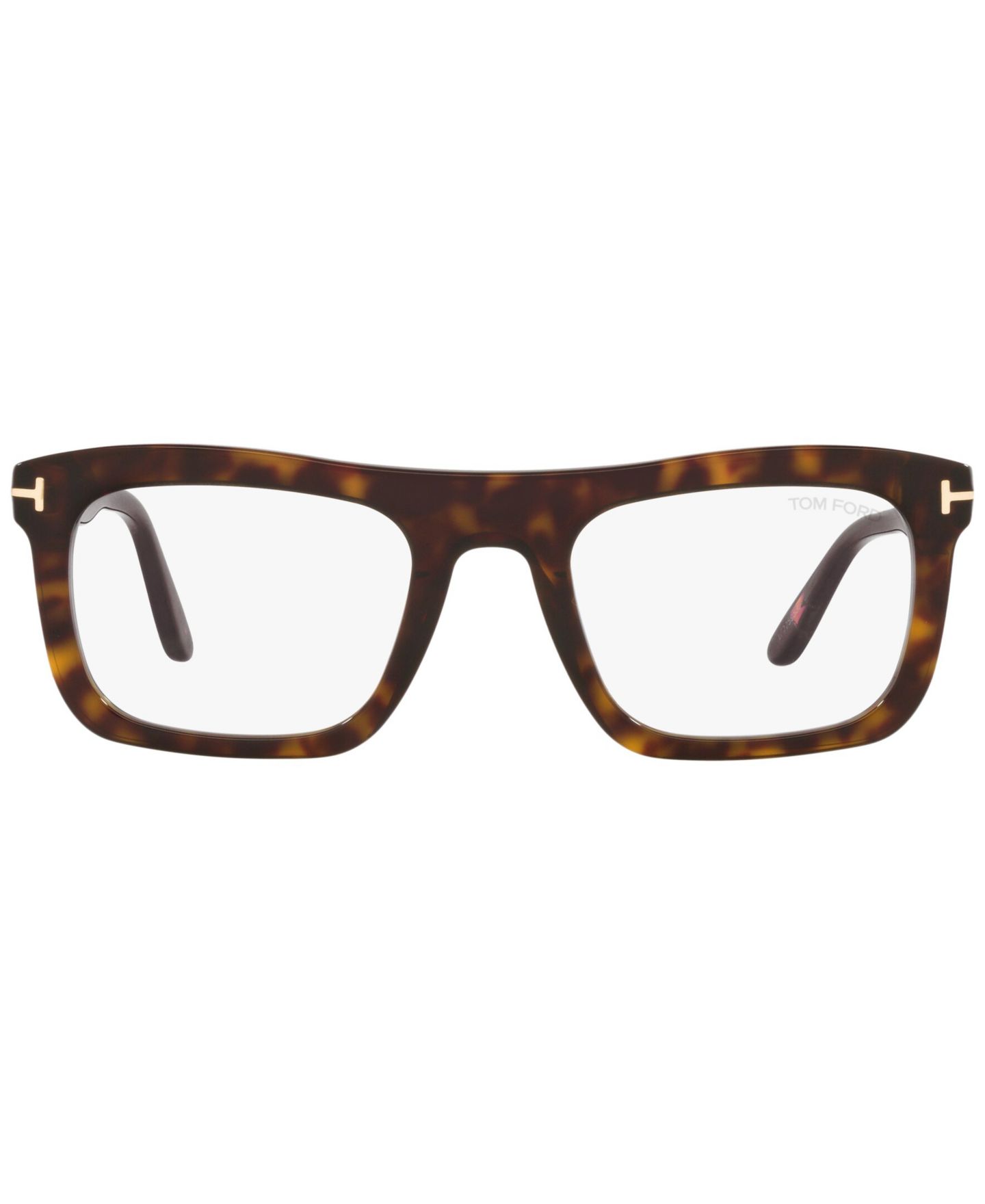 Мужские очки Tom Ford Man Rectangle Plastic FT5757-B Eyeglasses, цвет: Черепаховый — фото 2