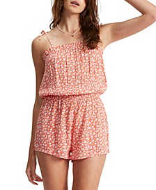 Juniors' Yours Truly Printed Sleeveless Romper