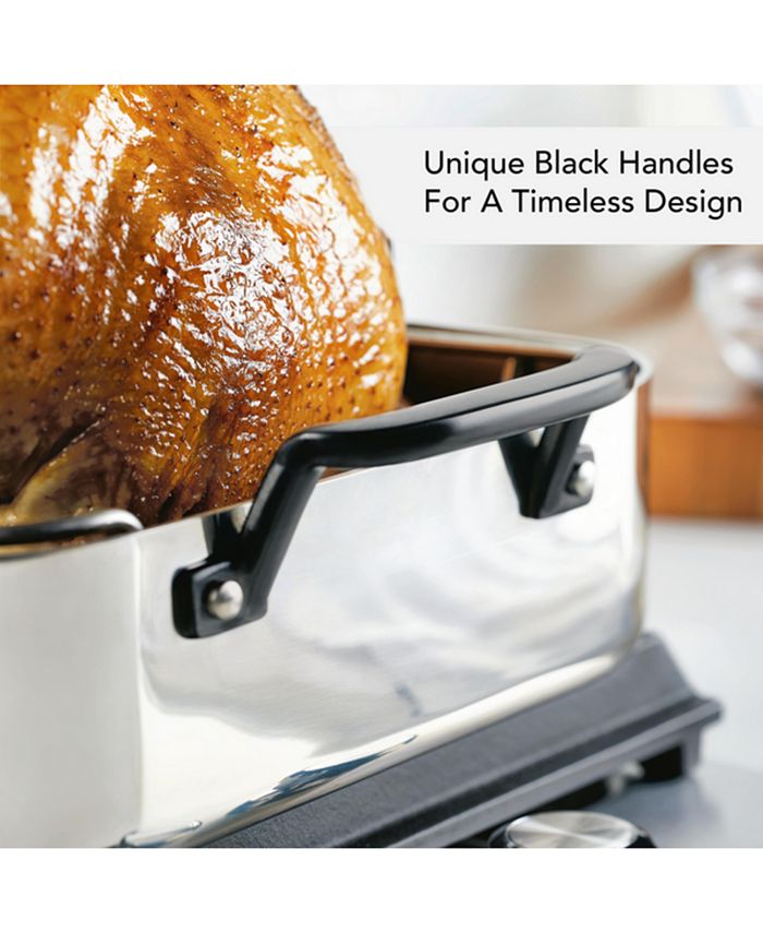 KitchenAid 5Ply Clad Stainless Steel 15" x 11.5" Roaster with Removable Rack Macy's