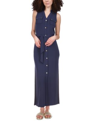 michael kors sleeveless maxi shirt dress