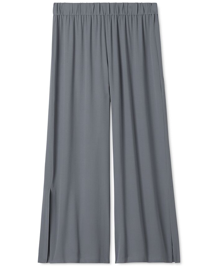 Eileen Fisher Petite Side-Slit Silk Pants - Macy's