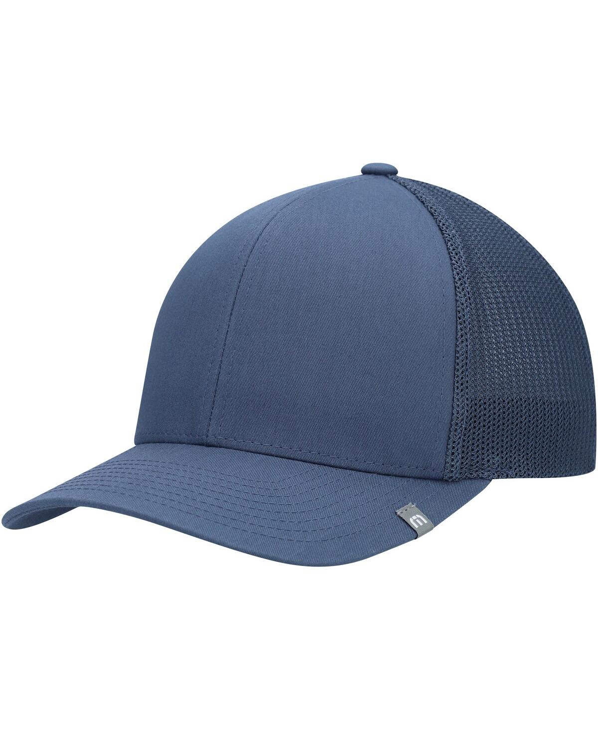 Travis Mathew Men's Travismathew Heathered Charcoal Widder 2.0 Trucker Snapback Hat In Navy