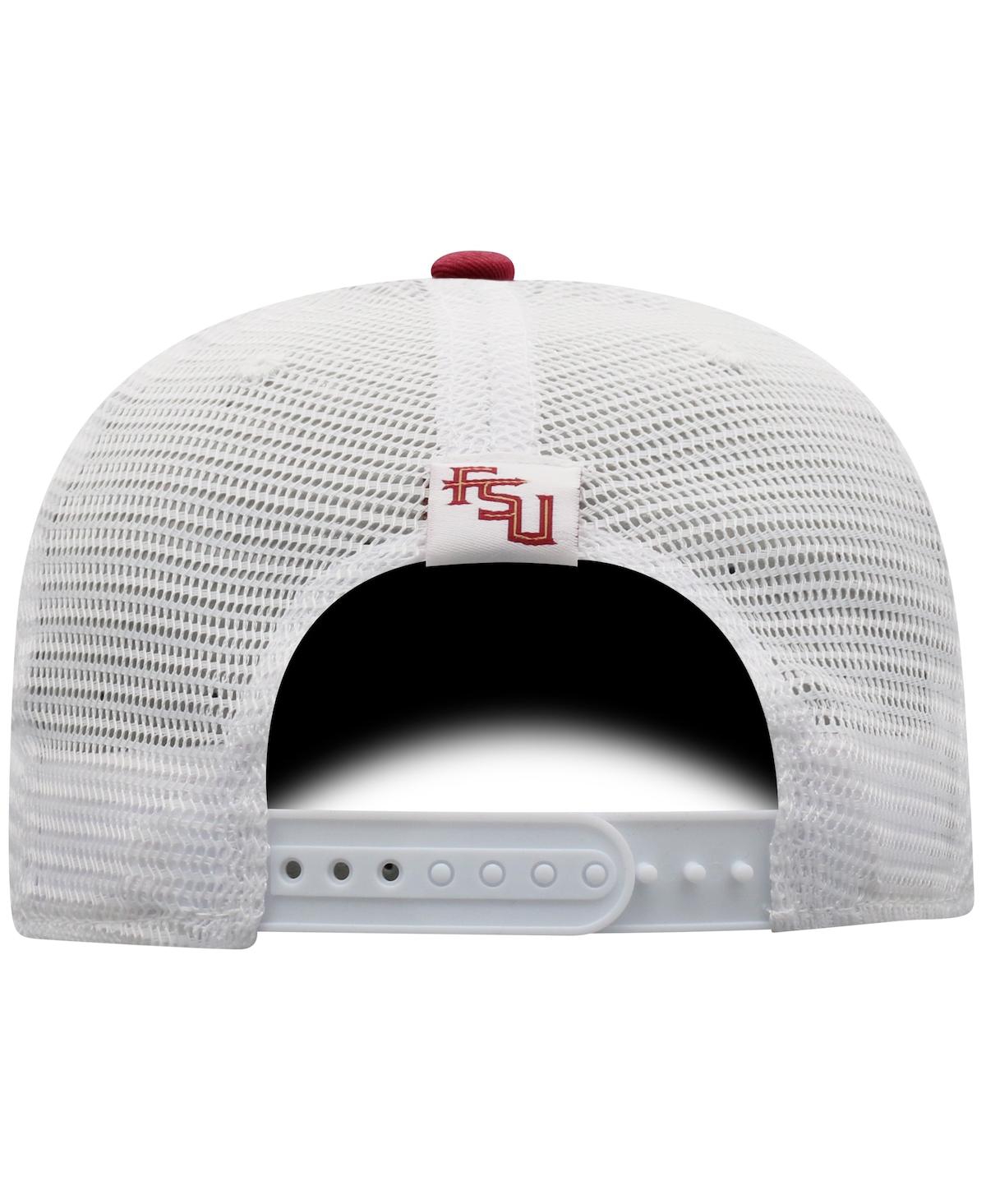 Top Of The World Men's  Garnet, White Florida State Seminoles Trucker Snapback Hat In Garnet,white