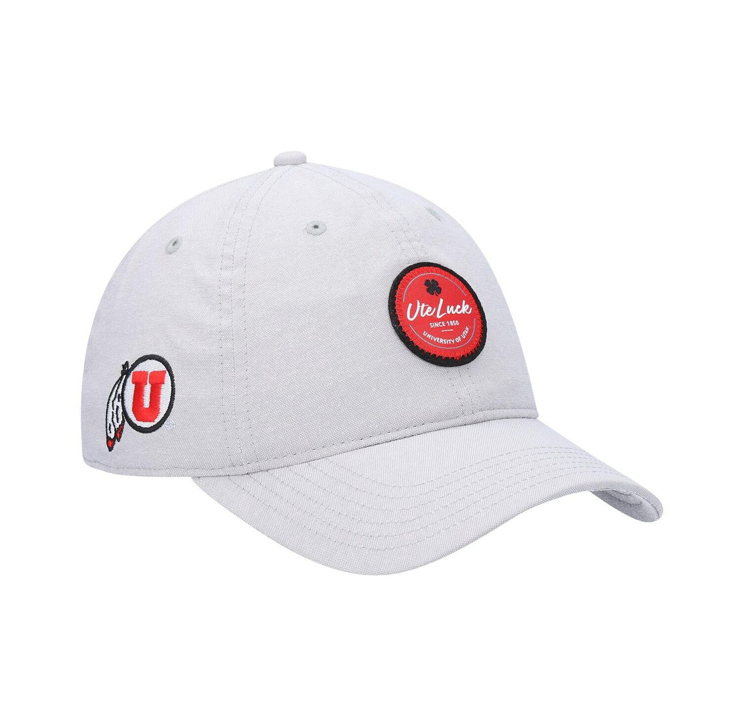 Men's Gray Utah Utes Oxford Circle Adjustable Hat