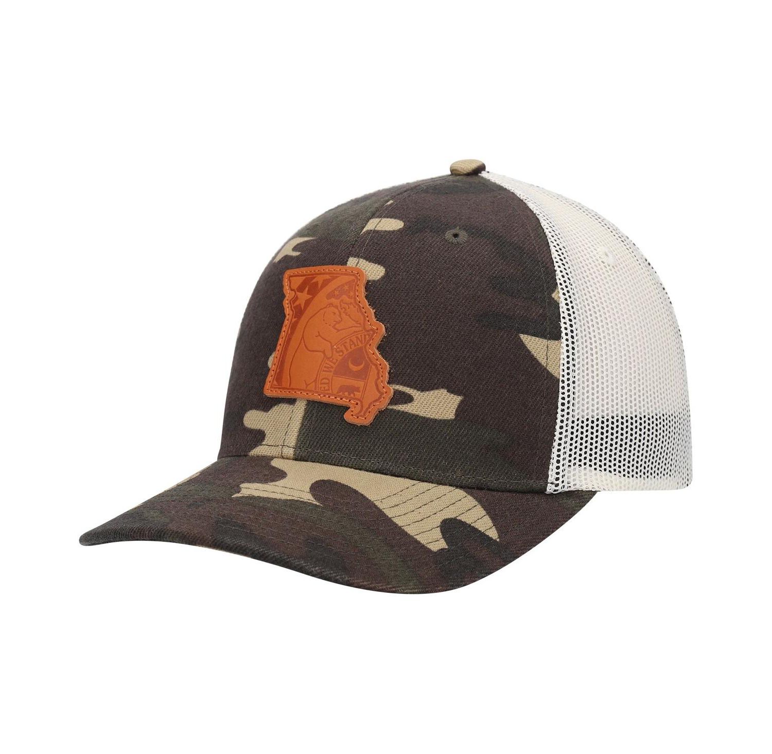 Men's Camo Missouri Icon Woodland State Patch Trucker Snapback Hat