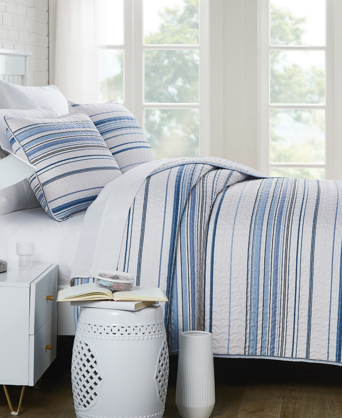 Southshore Stripe 3-Pc. Quilt Set