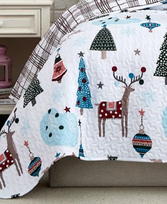 Winter Wonderland Oversized Reversible 3 Piece Quilt Set, Full or Queen