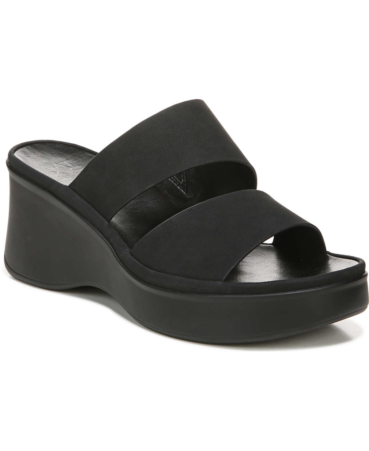 Naturalizer Genn-rally Slide Wedge Sandals Women's Shoes In Black Faux ...