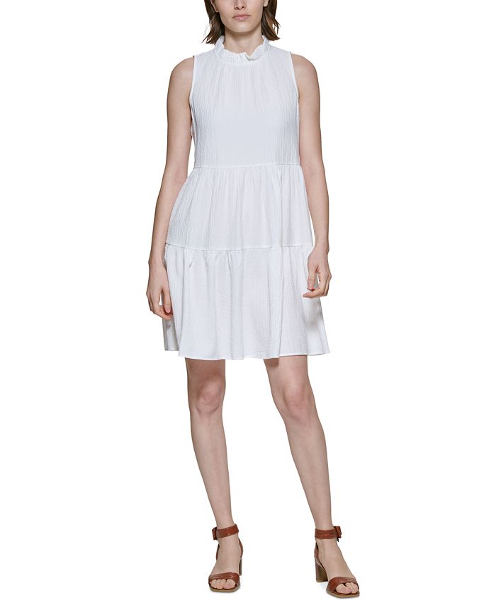 Calvin Klein Sleeveless Trench Coat Dress - Macy's
