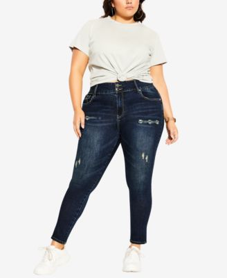 Plus Size Asha Baby Rip Skinny Jean