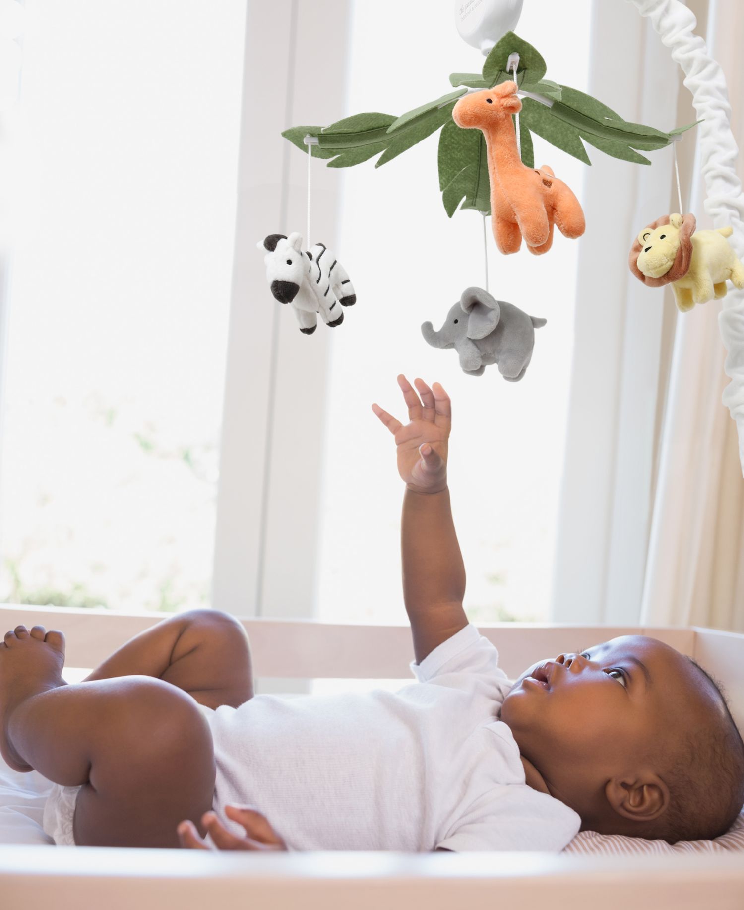 Safari Animals Musical Crib Mobile for Baby Boys and Girls