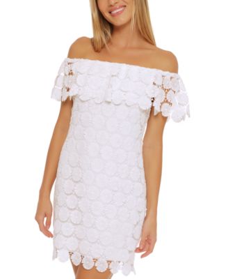 Trina Turk - Women's Bardot Crochet Cover-Up Dress