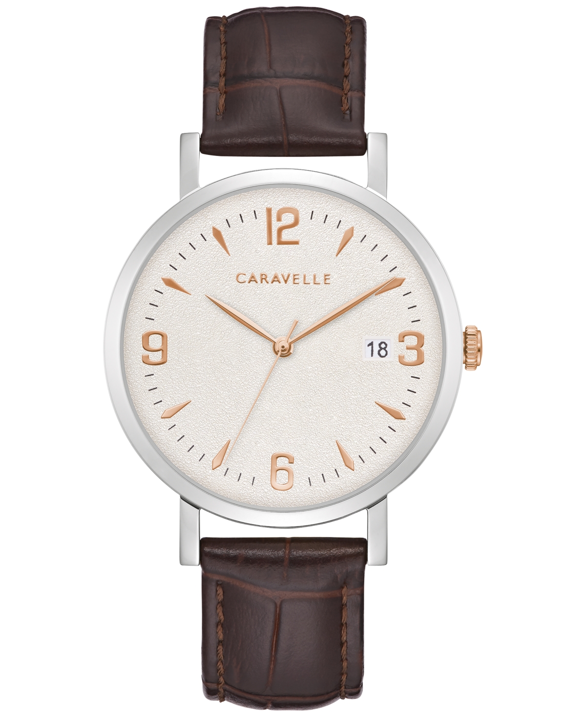 Caravelle Designed By Bulova Men's Brown Leather Strap Watch 39mm Women ...