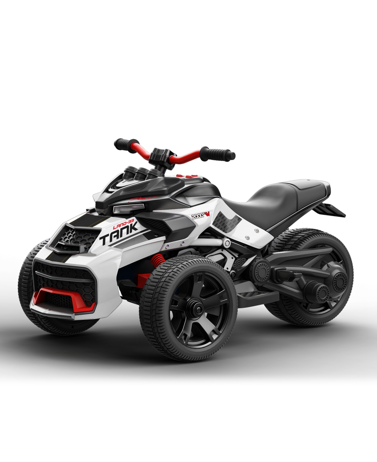 Freddo Kids' Spider 2-seater 3 Wheel Motorcycle Ride On In White