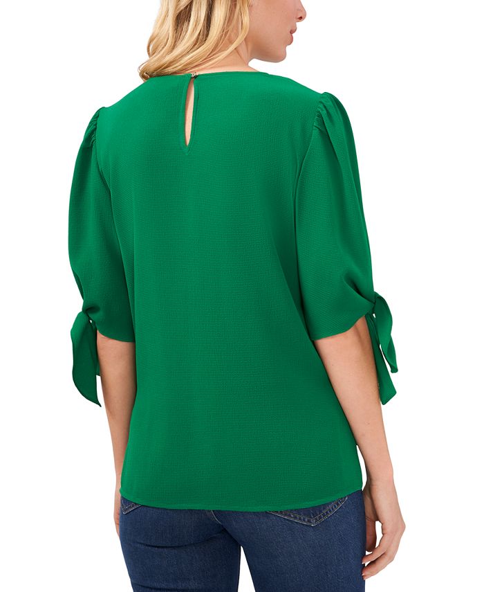 CeCe Women's Bow-Detail Puff-Sleeve Elbow Sleeve Blouse & Reviews ...