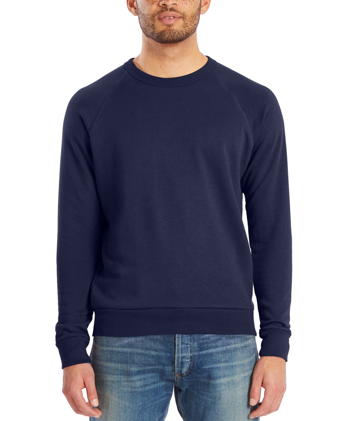 Shop Alternative Apparel Men's Washed Terry Challenger Sweatshirt In Navy
