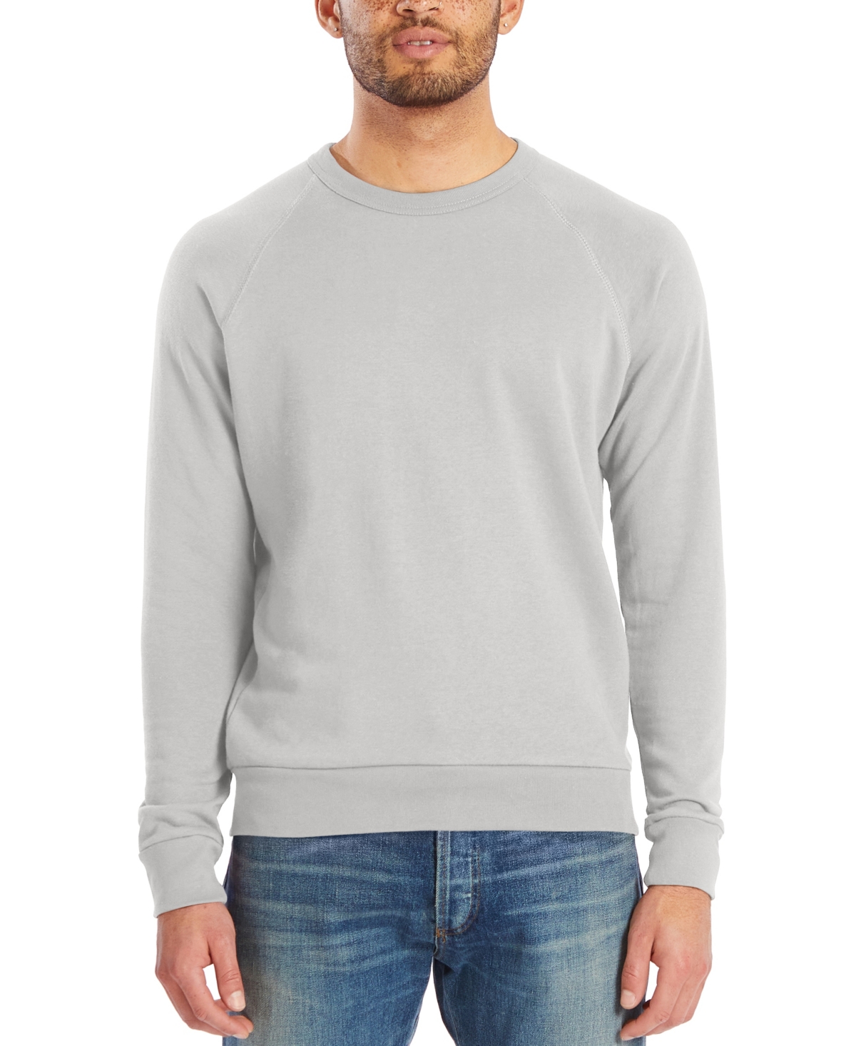 Alternative Apparel Men's Washed Terry Challenger Sweatshirt In Light Gray