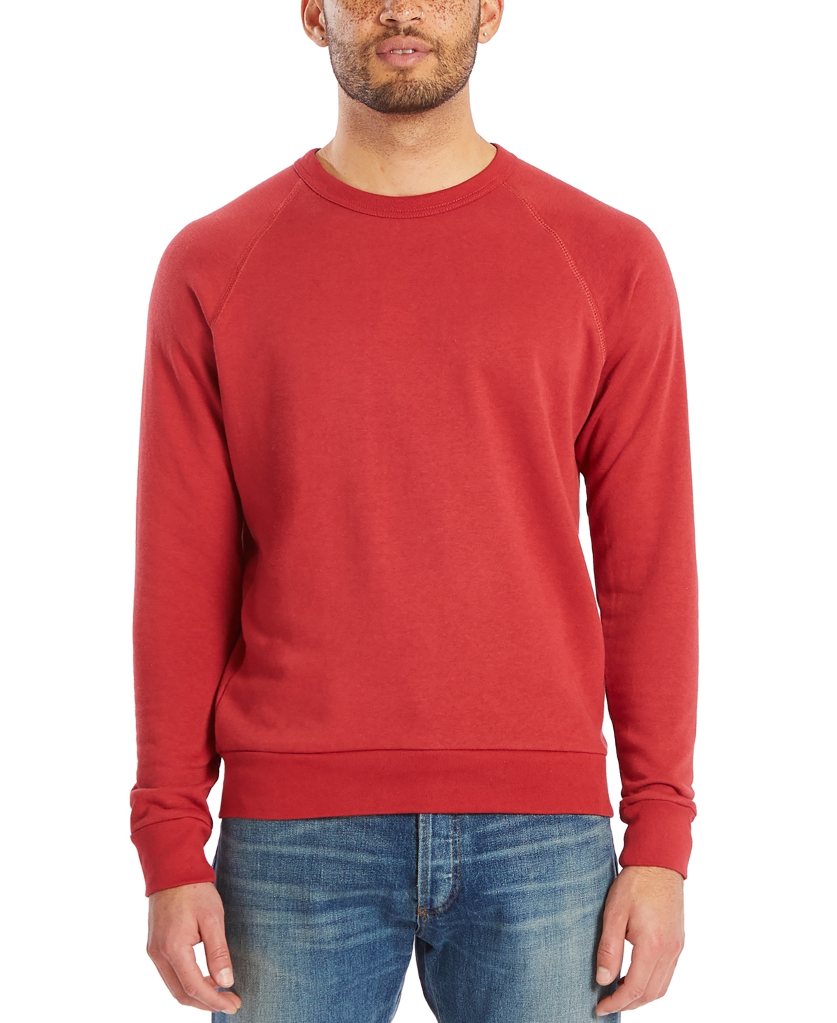 Shop Alternative Apparel Men's Washed Terry Challenger Sweatshirt In Faded Red