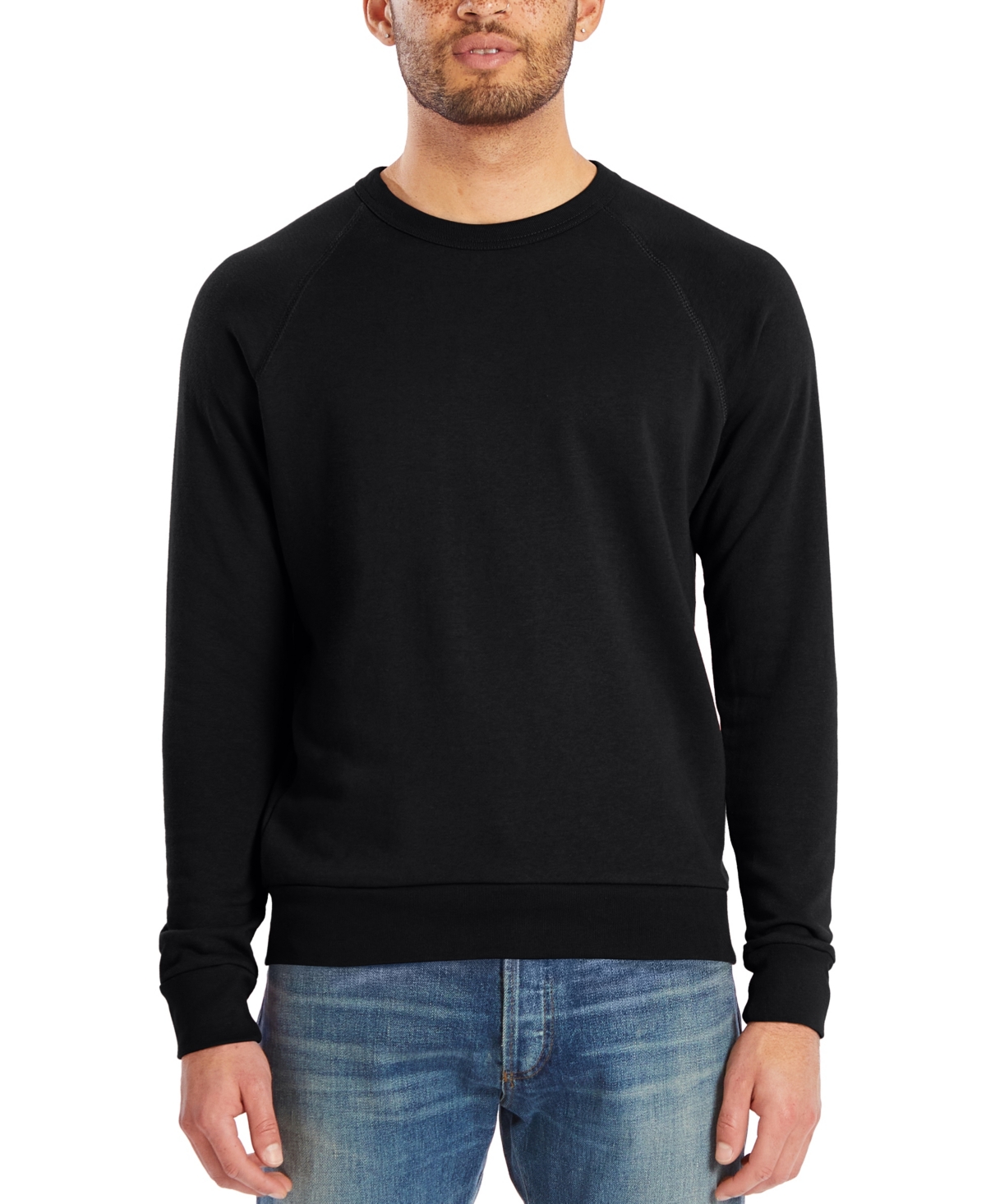 Alternative Apparel Men's Washed Terry Challenger Sweatshirt In Black