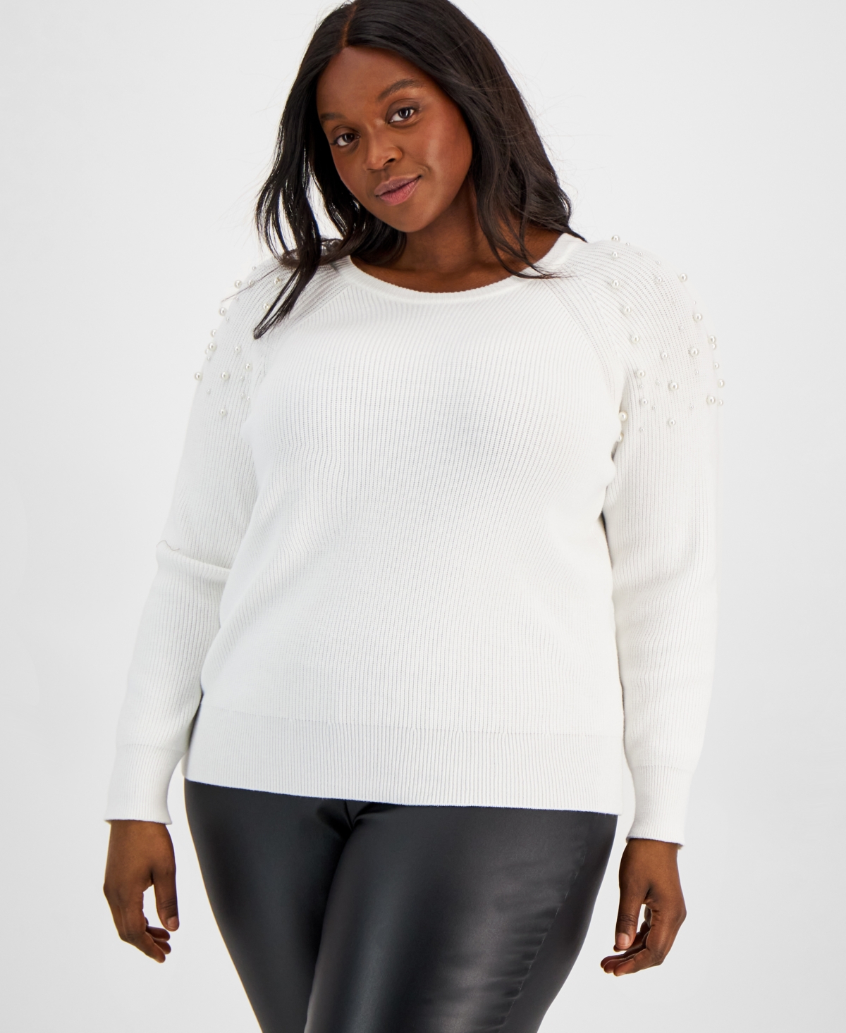 Inc International Concepts Plus Size Embellished Sweater Created