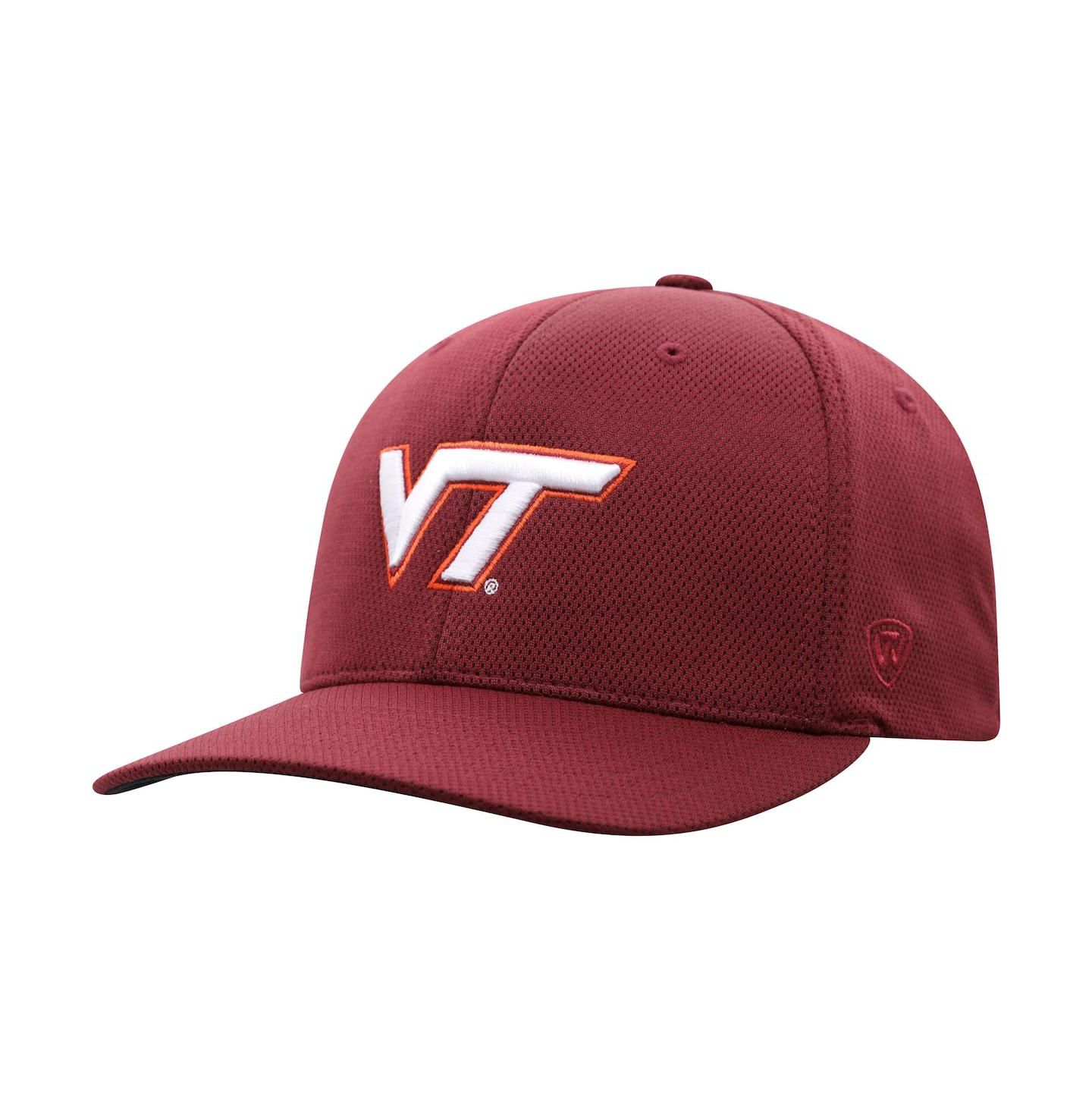 Мужская кепка Top of the World Maroon Virginia Tech Hokies Reflex Logo Flex Hat — фото 1