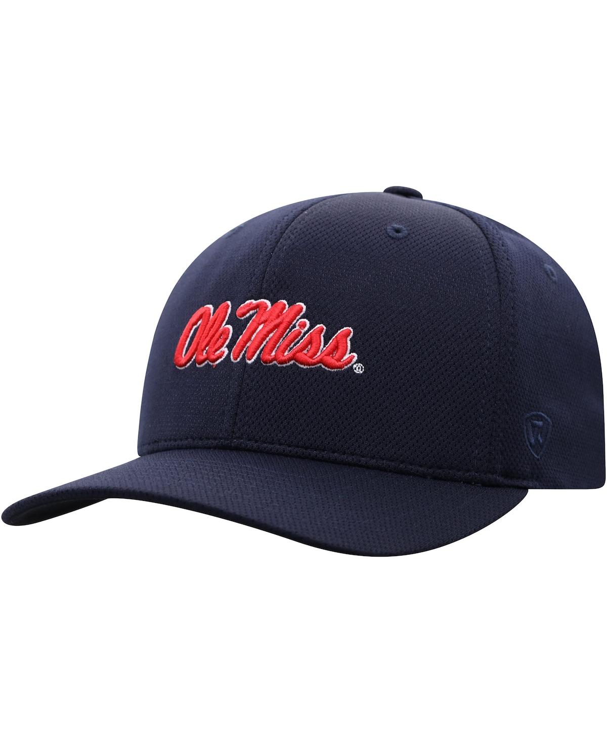 Shop Top Of The World Men's  Navy Ole Miss Rebels Reflex Logo Flex Hat