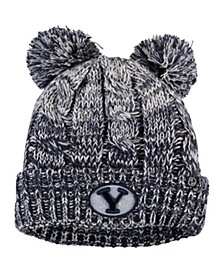 Women's Navy Byu Cougars Annapolis Dual Pom Cuffed Knit Hat
