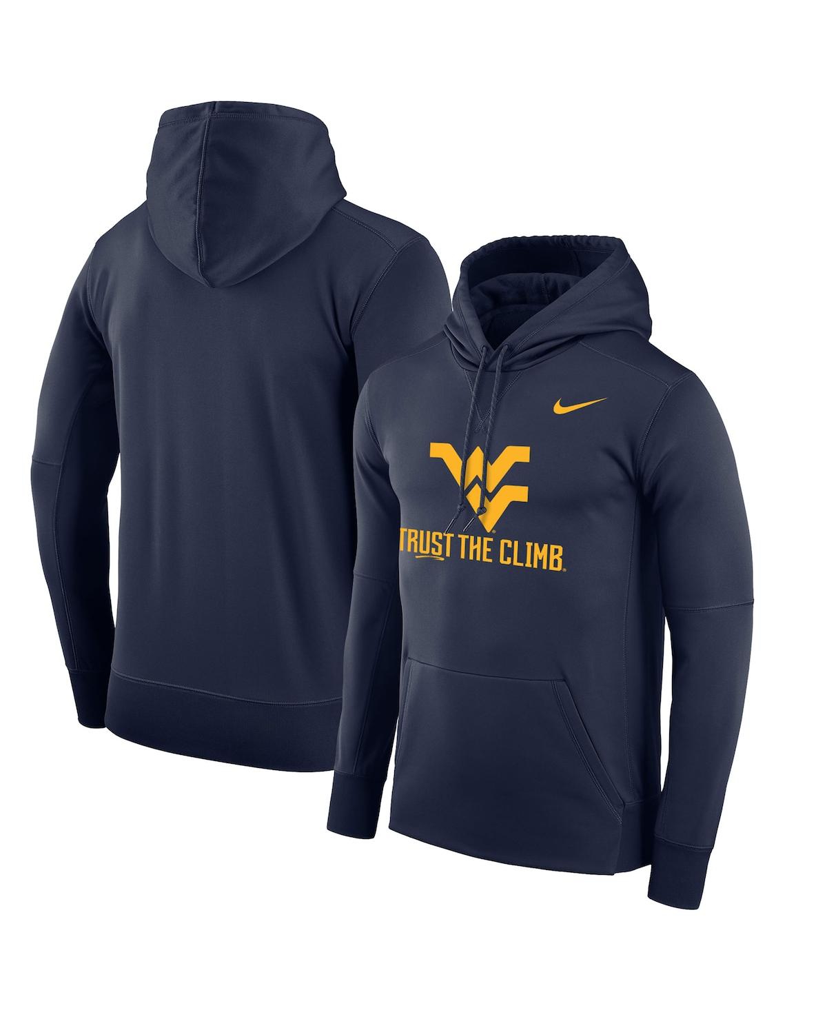 Men's Nike Navy West Virginia Mountaineers Trust the Climb Performance Pullover Hoodie