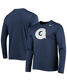 Men's Navy Georgetown Hoyas School Logo Legend Performance Long Sleeve T-shirt