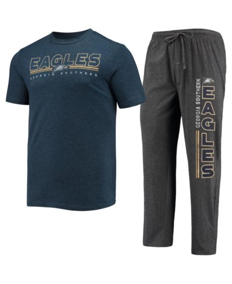 Мужская пижама Concepts Sport Georgia Southern Eagles Meter, Heathered Charcoal/Navy