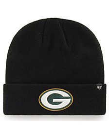 Men's '47 Black Green Bay Packers Secondary Basic Cuffed Knit Hat